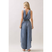 Medium Wash Tencel Surplice Sleeveless Jumper