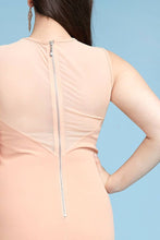 Nude Plus Size Crochet Contrast Dress