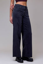 Charcoal Wash Clean Stretch High Rise Wideleg Hidden Jeans