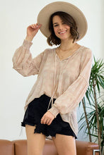 Blush Mixed Floral Smocked Tier Sleeve Blouse