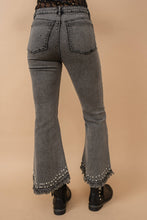 Blue B Destressed Bottom Edge w/ Rhinestone Jeans: MED DENIM