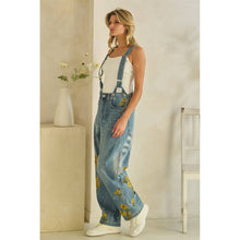 Denim Sunflower Embroidery Oli+Hali Overalls