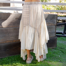 Latte Boho Mixed Panel Drawstring Handkerchief Young Threads Skirt