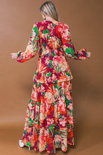 Burgundy printed woven maxi dress