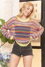 Yellow Multi Color Lightweight Sweater