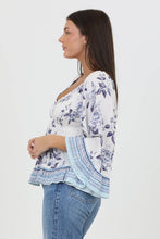 Long Flare Sleeve Smocked Top
