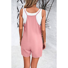 Pink Scoop Neck Spaghetti Straps Loose Fit Solid Romper