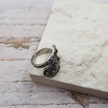 Vintage Silver Carved Sunflower Ring