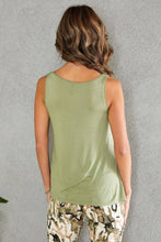 Army Green Viscose Contrast Back Venti Tank Top