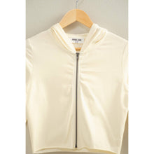 Cream Zip Up Cropped Hoodie