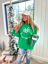 Grinch Face Green Graphic Crewneck Sweatshirt