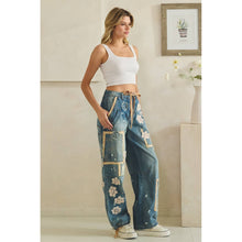 Denim Washed Block Patched Oli+Hali Pants