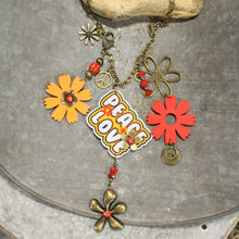 Peace & Love Retro Charm Necklace
