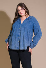 Medium Indigo washed denim top