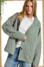 Birdy Sage Oversized Soft Quilted Button Down Jacket