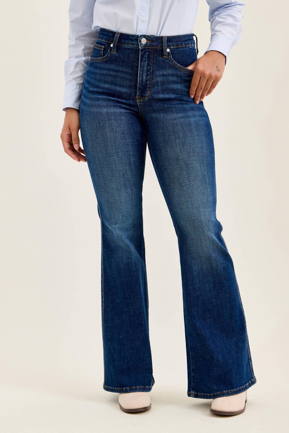 Dark High Waist T.C. Charlotte Flare Modern Indigo Judy Blue Jeans
