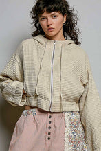 Natural Lightweight Waffle-Textured Hood Woven  POL Jacket