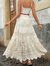 Apricot Bohemian Lace Skirt with Crochet Details