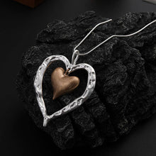 Silver Double Heart Pendant Alloy Necklace