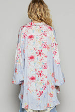 White Lilac Multi Oversize long sleeve print woven button down POL shirt