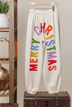 Ivory Christmas Pants with Lettering