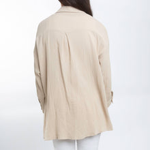 Sand Button Up Top Aaliyah Gauze Long Sleeve