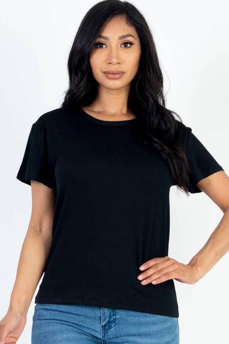 Black Basic Short Sleeve T-shirt