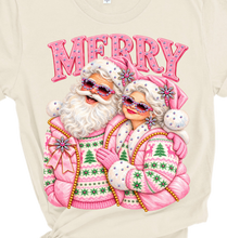 Natural Mrs. and Mr. Claus Sweater Blingy Rhinestone Graphic Tee