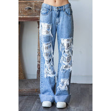 Denim Washed Distressed Sequince Oli+Hali Jeans
