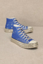 MX-CHANTEL - Studded High Top Sneakers: Blue / Standard / 6(1)-6.5(1)-7(1)-7.5(2)-8(2)-8.5(2)-9(2)-10(1)
