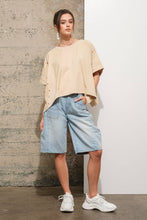 Cargo Denim Knee Length Shorts LT WASH