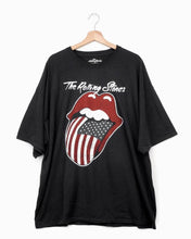 Rolling Stones USA Flag Lick Off Black Oversized Distressed