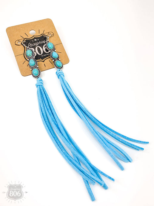 Triple stone earring: Turquoise