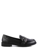 Black Sheboss Buckle Detail Loafers