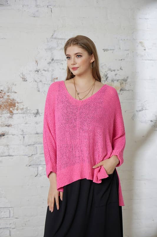 Fuchsia Lightweight Knit Top