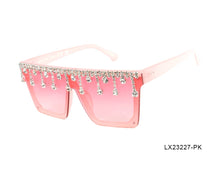 Pink Shield with Rhinestones Woman Sunglasses