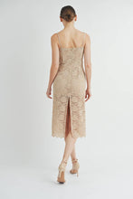 Nude Corset Lace Bustier Midi Dress