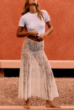 White Delicate Lace Midi Skirt
