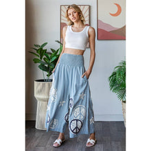 Blue Washed Smocked Peace And Star Patchwork Oli+Hali Pants