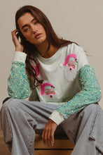 Mint Green Velvet Sequin Santa Bibi Christmas Sweater 9/15/25 1155