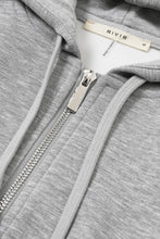 Grey Elise Hooded Knit Dolman Short Sleeve Zip