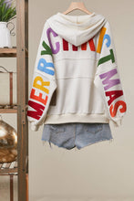 Ivory Multi HoHoHo Christmas Patch Zip-Up Hoodie