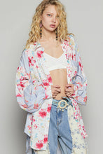 White Lilac Multi Oversize long sleeve print woven button down POL shirt