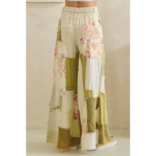 Olive Washed Floral Patchwork Flare Oli+Hali Pants