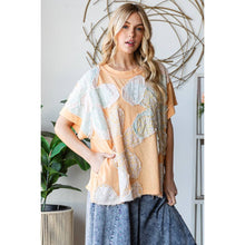 Apricot Washed Floral Patchwork Oversized Oli+Hali Tee