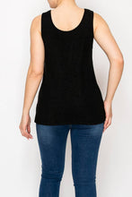 Black Shimmery Essential Sleeveless Lurex Tank
