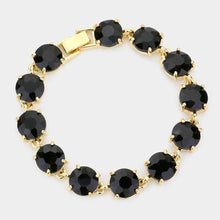 Multi Red American USA Round Stone Link Evening Bracelet