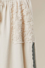 Cream Lace Accents Patchwork Crochet Jogger Mello Pants