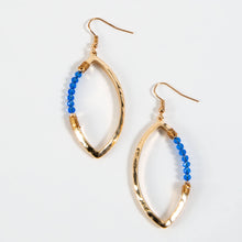 Haven Capri Blue Beaded Gold Marquise Drop Earring