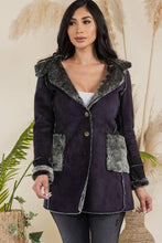 Navy Faux Fur Hooded Jacket